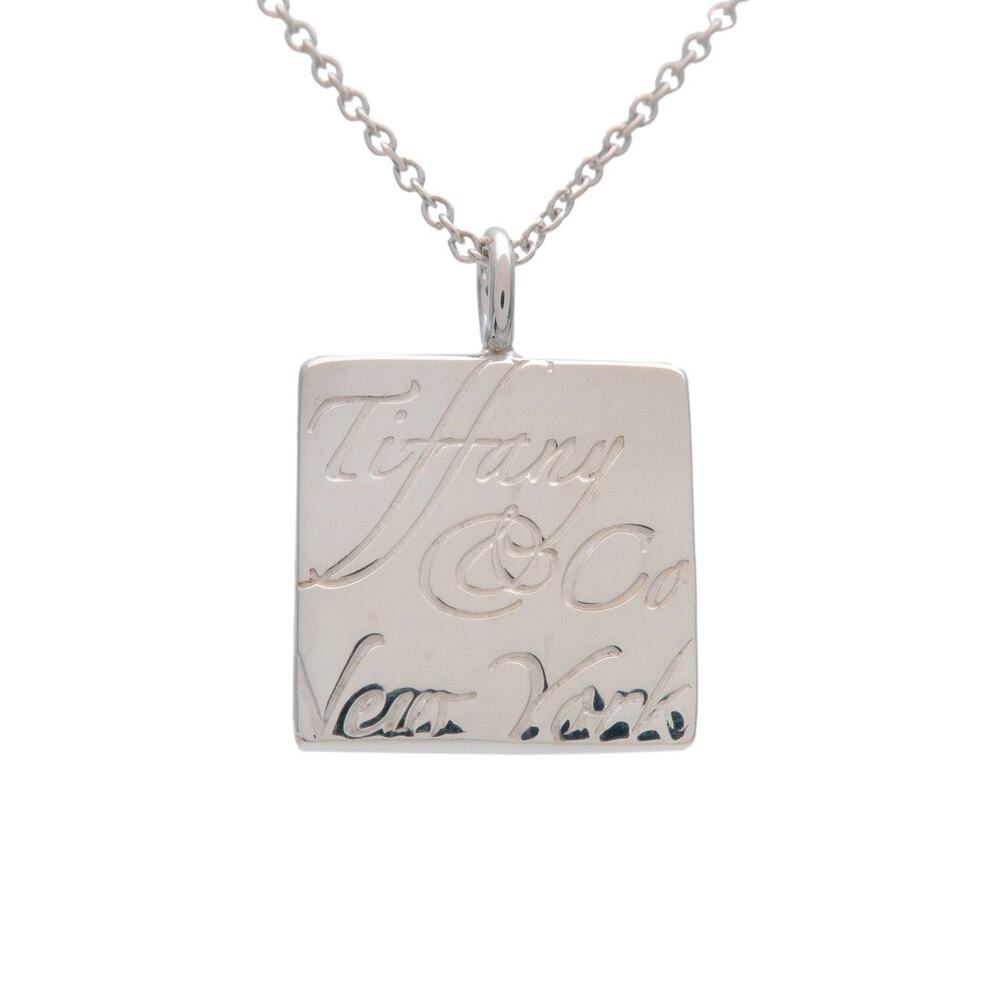 Tiffany & Co. Notes Square Pendant Sterling Silver Necklace